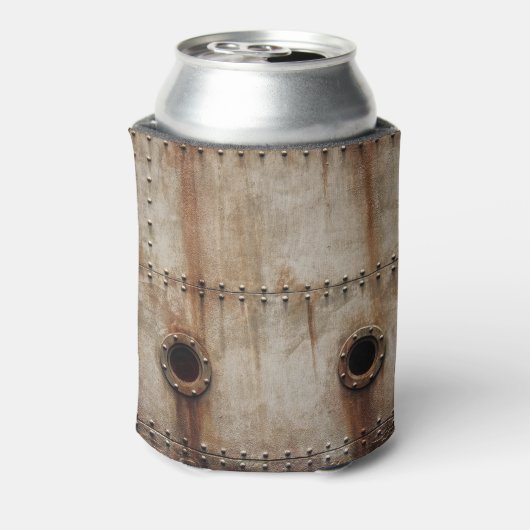 Rustikale Schiffswrak Metallrivets Textur Dosenkühler (Kanne Rückseite)