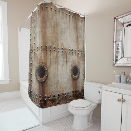 Rustikale Schiffswrak Metallrivets Textur Duschvorhang (Beispiel)