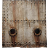 Rustikale Schiffswrak Metallrivets Textur Duschvorhang (Vorderseite)