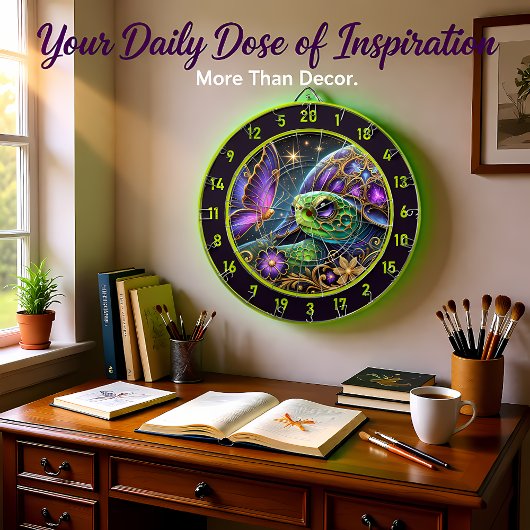 Rustikale Schildkröte und Schmetterling Kosmische Dartscheibe