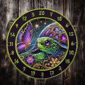 Rustikale Schildkröte und Schmetterling Kosmische Dartscheibe