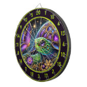 Rustikale Schildkröte und Schmetterling Kosmische Dartscheibe (Vorderseite rechts)