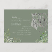 Rustikale Schlachtpferde Brautparty Einladungspostkarte (Vorderseite)