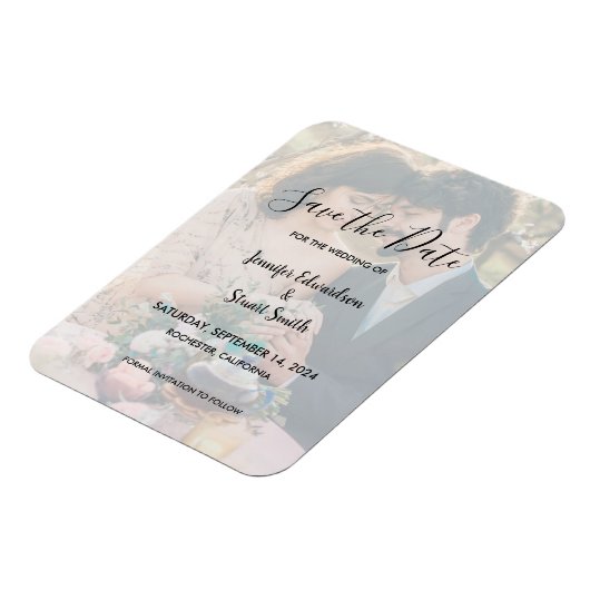 Rustikale, schlichte Hochzeit des Fotos Save the D Magnet (Linke Seite)