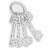 Rustikale Schlüssel Aufkleber (Vorderseite)