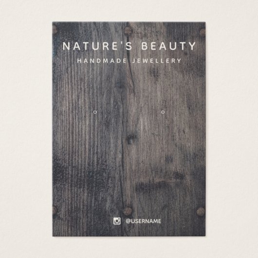 Rustikale Schmuckkarte aus Holzerden (Vorderseite)