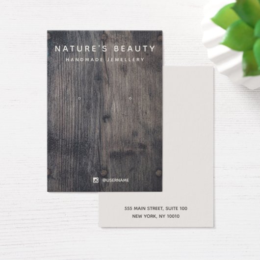 Rustikale Schmuckkarte aus Holzerden (Schreibtisch)