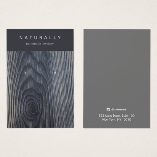 Rustikale Schmuckkarte aus Holzkörnern (Vorne & Hinten)