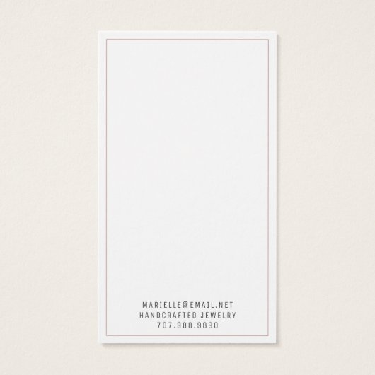 Rustikale Schmuckkarte mit Blumenerden (Rückseite)