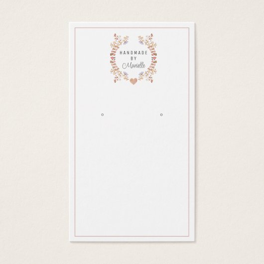 Rustikale Schmuckkarte mit Blumenerden (Vorderseite)