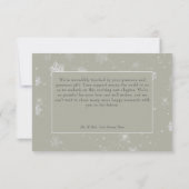 Rustikale Schneefall Pine & White Floral Sage Hoch Dankeskarte (Rückseite)