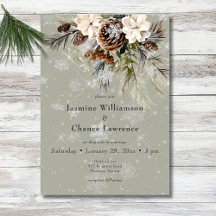 Rustikale Schneefall Pine & White Floral Sage Hoch