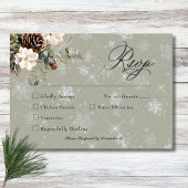 Rustikale Schneefall Pine & White Floral Sage Hoch RSVP Karte