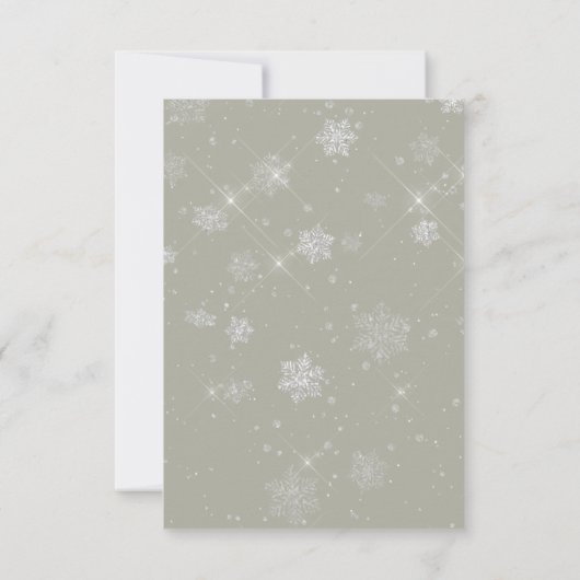Rustikale Schneefall Pine & White Floral Sage Hoch Save The Date (Rückseite)