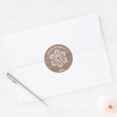 Rustikale Schneeflocke aus Holz - Circle Sticker (Umschlag)