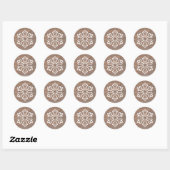 Rustikale Schneeflocke aus Holz - Circle Sticker (Blatt)