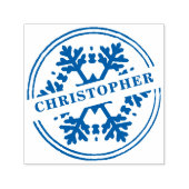 Rustikale Schneeflocke und Ihr Name Permastempel (Design)