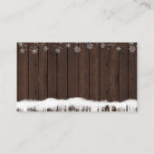 Rustikale Schneeflocke Windeln Raffel Tickets Begleitkarte (Rückseite)