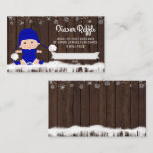 Rustikale Schneeflocke Windeln Raffel Tickets Begleitkarte (Vorne/Hinten)