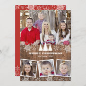 Rustikale Schneeflocken 4 Foto Collage Weihnachten (Vorne/Hinten)