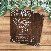 Rustikale Schneeflocken auf dem Weihnachtsfest im Einladung