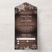 Rustikale Schneeflocken bei Weihnachten im Wald All In One Einladung (Innen Boden)