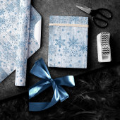 Rustikale Schneeflocken | Dusty Blue Scandinavian Geschenkpapier