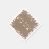Rustikale Schneeflocken Hochzeitscocktail Napkins Serviette (Ecke)
