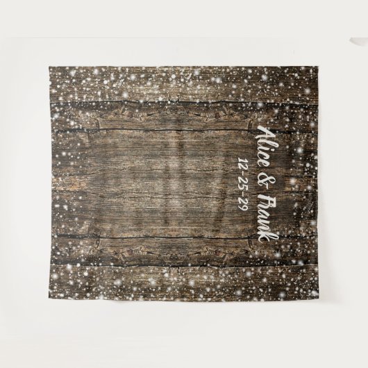 Rustikale Schneeflocken im Winter - Hintergrund de Wandteppich (Vorderseite (Horizontal))