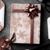 Rustikale Schneeflocken | Rose Gold Tree und Weihn Geschenkpapier