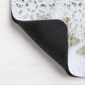 Rustikale Schneeflocken Schöne Ferien Winter Mousepad (Ecke)
