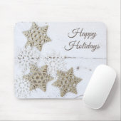 Rustikale Schneeflocken Schöne Ferien Winter Mousepad (Mit Mouse)