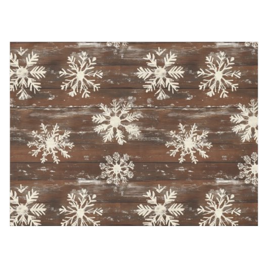 Rustikale Schneeflocken Tischdecke (Vorderseite (Horizontal))