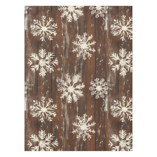 Rustikale Schneeflocken Tischdecke (Vorderseite)