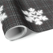 Rustikale Schneeflocken und graue Schotter Geschenkpapier (Rolleneckpunkt)