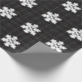 Rustikale Schneeflocken und graue Schotter Geschenkpapier (Ecke)