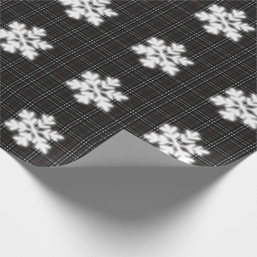 Rustikale Schneeflocken und graue Schotter Geschenkpapier (Ecke)