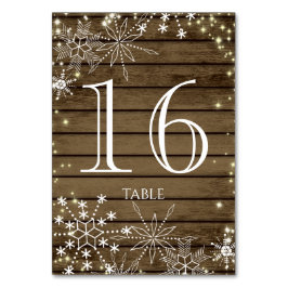 Rustikale Schneeflocken und sparkle Tischnummer