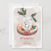 Rustikale Schneeflocken Weihnachtsbilder Feiertagskarte (Vorderseite)