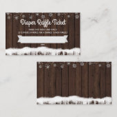 Rustikale Schneeflocken-Windeln Raffelkarten Begleitkarte (Vorne/Hinten)