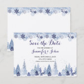 Rustikale Schneeflocken Winterheirat Save The Date (Vorne/Hinten)