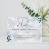 Rustikale Schneeflocken Winterhochzeiten Details Begleitkarte (Stehend Vorderseite)