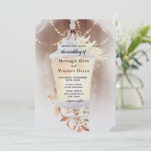 Rustikale Schneelöse Einladung (Stehend Vorderseite)