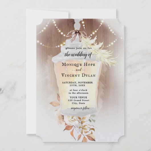 Rustikale Schneelöse Einladung (Vorderseite)