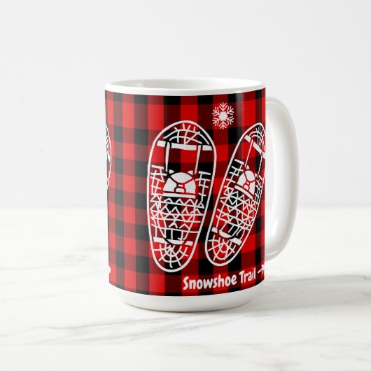 Rustikale Schneeschuhe Buffalo Kariert Kaffeetasse (VorderseiteRechts)