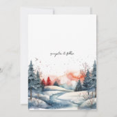 Rustikale Schneewaldhochzeit Einladung (Rückseite)