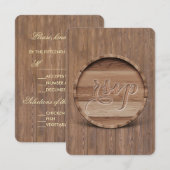 Rustikale Schnittholzmütze RSVP Karte (Vorne/Hinten)