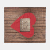 Rustikale Schnittholzpaare mit Monogramm-Initialen Fleecedecke (Vorderseite (Horizontal))