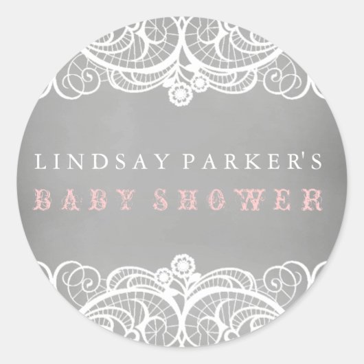 Rustikale Schnürsenkel & Halbpension Babyduschenau Runder Aufkleber (Vorderseite)