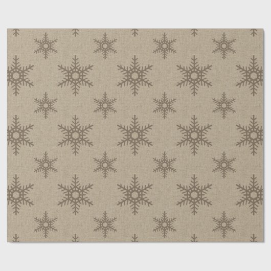 Rustikale Schokolade Imitate Burlap Snowflake Must Geschenkpapier (Flach)
